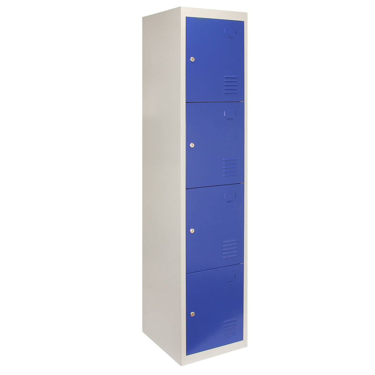 3 x casiers de rangement en métal - Quatre portes, bleu - A plat