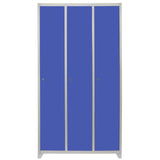 Casiers Rangement Acier - Trois Portes, Bleu