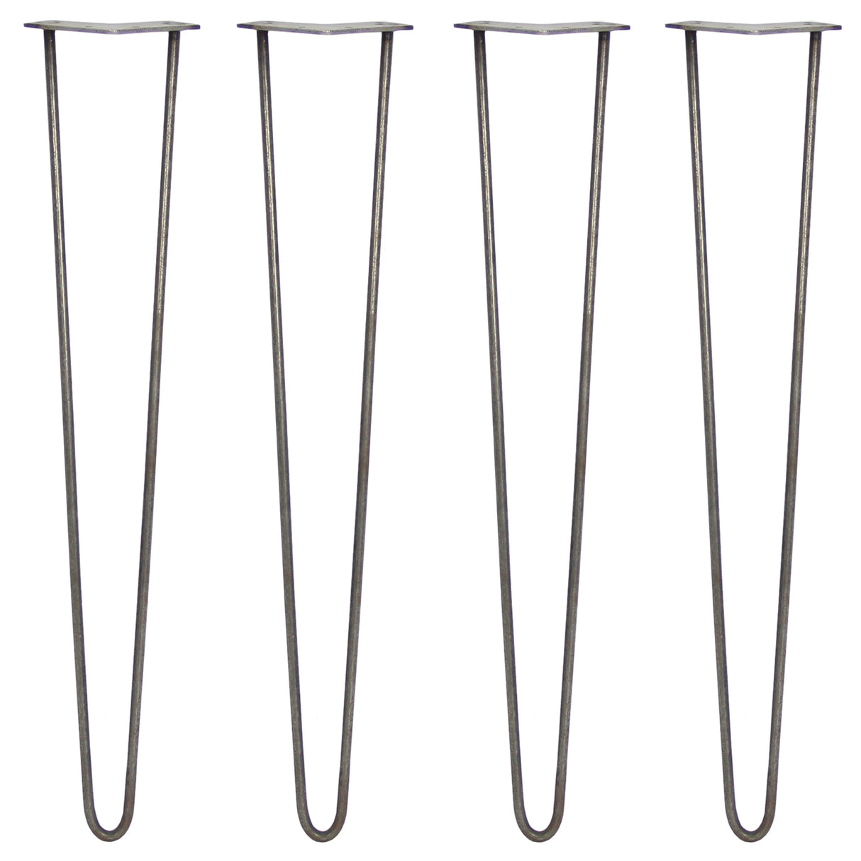 4 Pieds de Table en Epingle à Cheveux - 71cm - 2 Tiges - 10mm