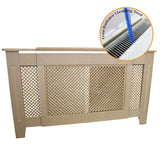 Cache Radiateur Ajustable à Motif Grillagé en MDF Naturel 1400mm - 1920mm