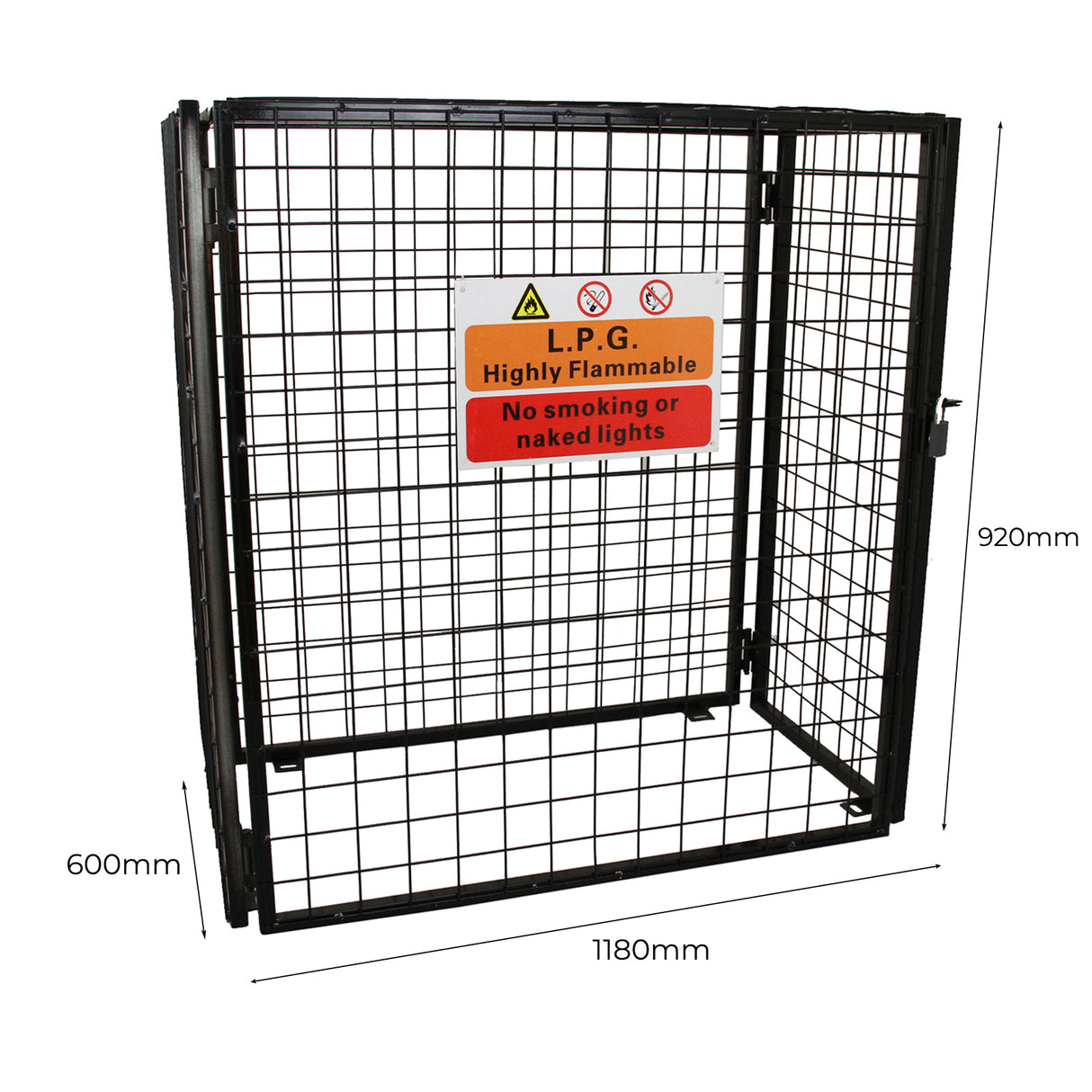 Cage Métallique de 118cm de large pour Bouteilles de Gaz