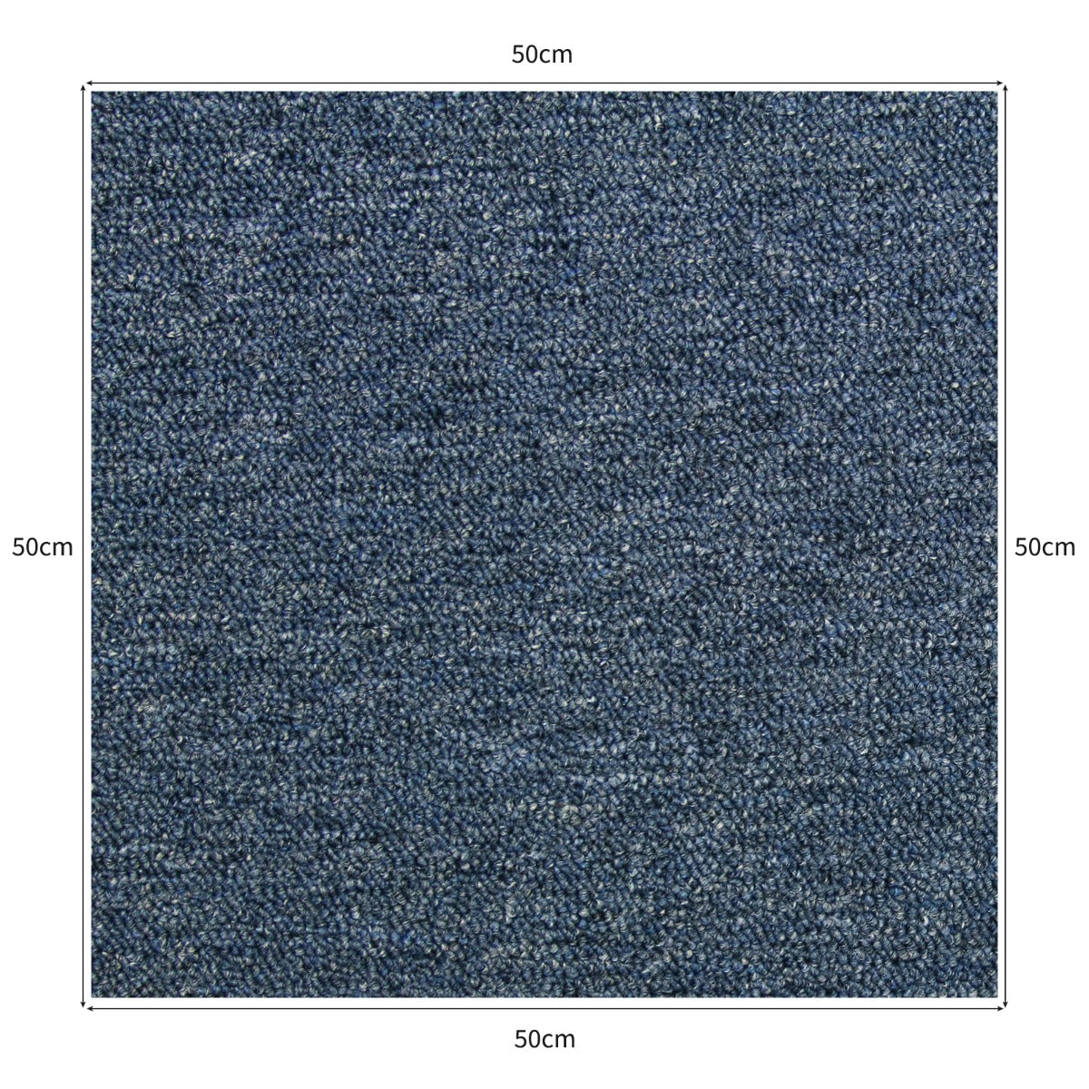 Dalle de Moquette Couleur Bleu tempête, 20 Dalles de 50cm x 50cm (5m²)