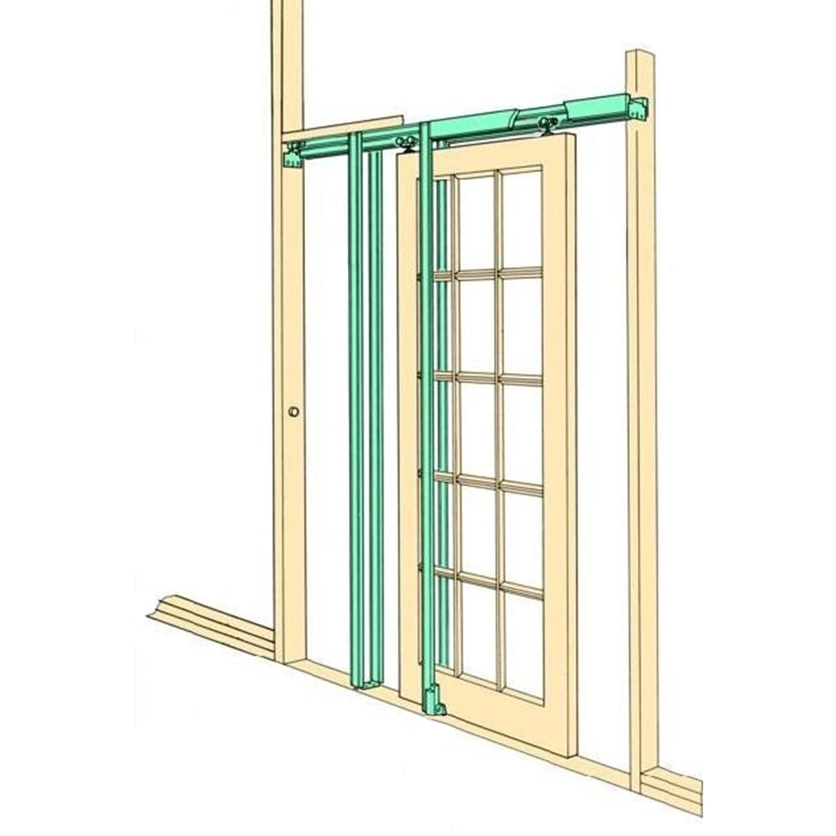 T-Mech Kit de Porte Simple Rail avec Système Coulissante