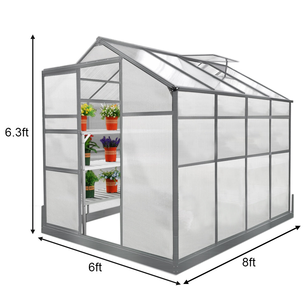 Serre de Jardin 1.8mx2.4m avec une Base