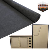 11m² Doublure Intérieure Feutre Gris Anthracite & Unité de Cuisine MDF pour Campervan