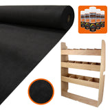 11m² Doublure Intérieure Feutre Noir & Rangement MDF pour Ford Transit Custom SWB