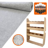 11m² Doublure Intérieure Feutre Gris Argenté & Rangement MDF pour Ford Transit Custom SWB