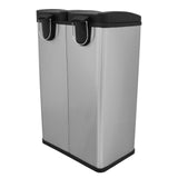 Poubelle de Recyclage 60L Double Acier Inoxydable