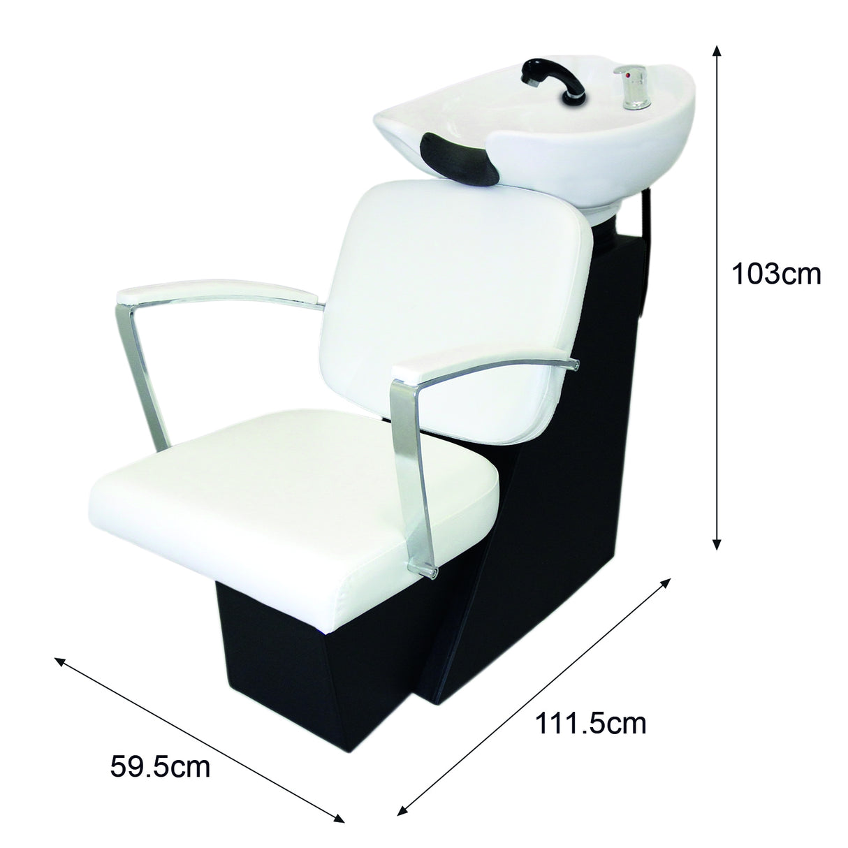 Fauteuil Salon de Coiffure avec Lavabo Blanc