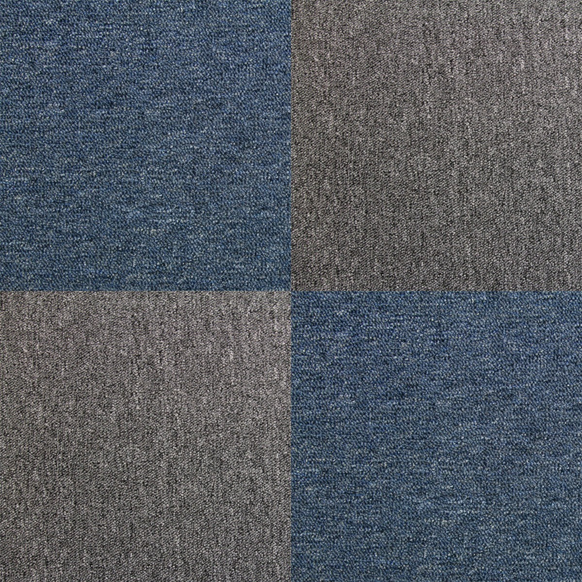 40 Dalles de 50cm x 50cm (10m²) Dalle de Moquette Couleur Bleu Tempête & Anthracite