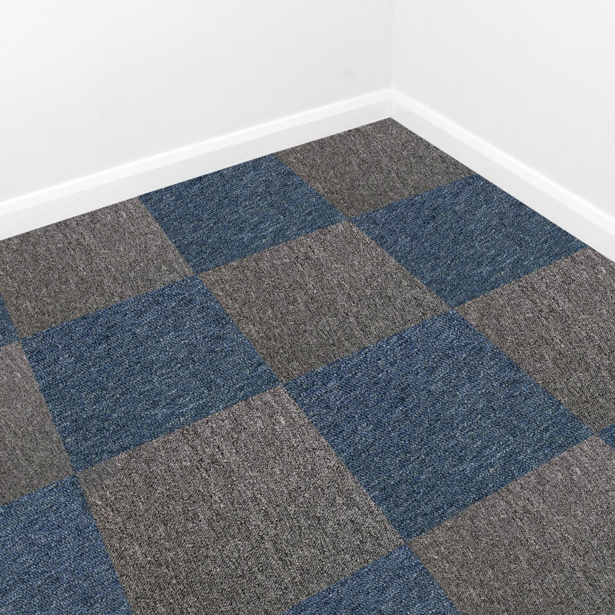 40 Dalles de 50cm x 50cm (10m²) Dalle de Moquette Couleur Bleu Tempête & Anthracite