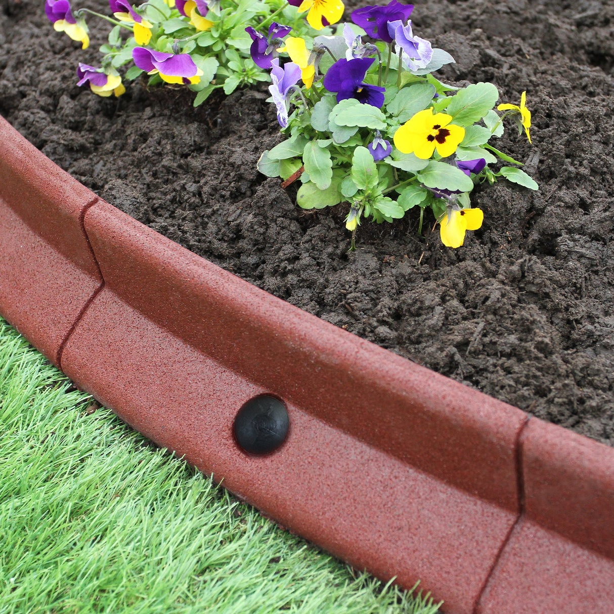 Bordures de Pelouse Flexibles 1.2m Terracotta x 50