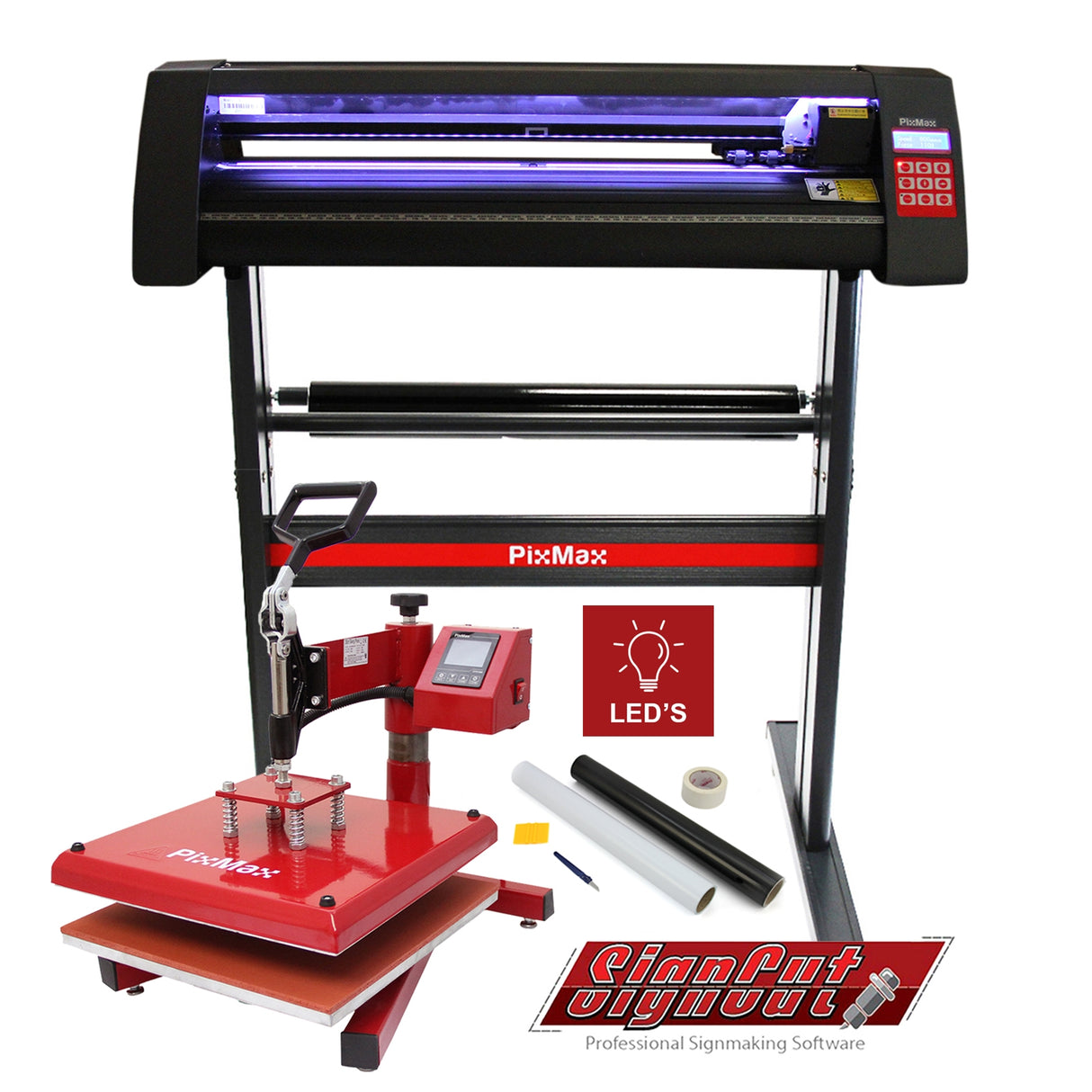 Plotter de Découpe vinyle LED avec Presse à Chaud 38 cm & Logiciel