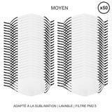 50 Masques Visage Vièrges pour Sublimation de Taille Moyenne