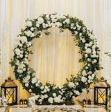 Décoration de Mariage - Combo Arche Circulaire Dorée & 1 Saule Pleureur Lumineux 180 cm Blanc Froid