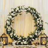 Décoration de Mariage - Combo Arche Circulaire Blanche  & 1 Saule Pleureur Lumineux 180 cm Blanc chaud