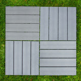 33 Dalles en Bois Composite Gris 30 x 30