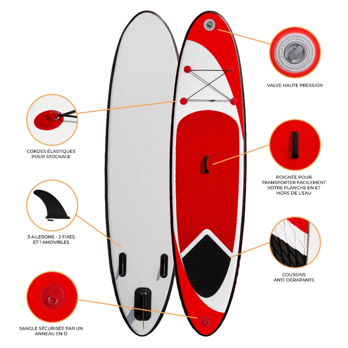 Planche de SUP Gonflable Rouge 3m