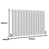 Radiateur Plat Blanc Brillant 60 cm x 91 cm