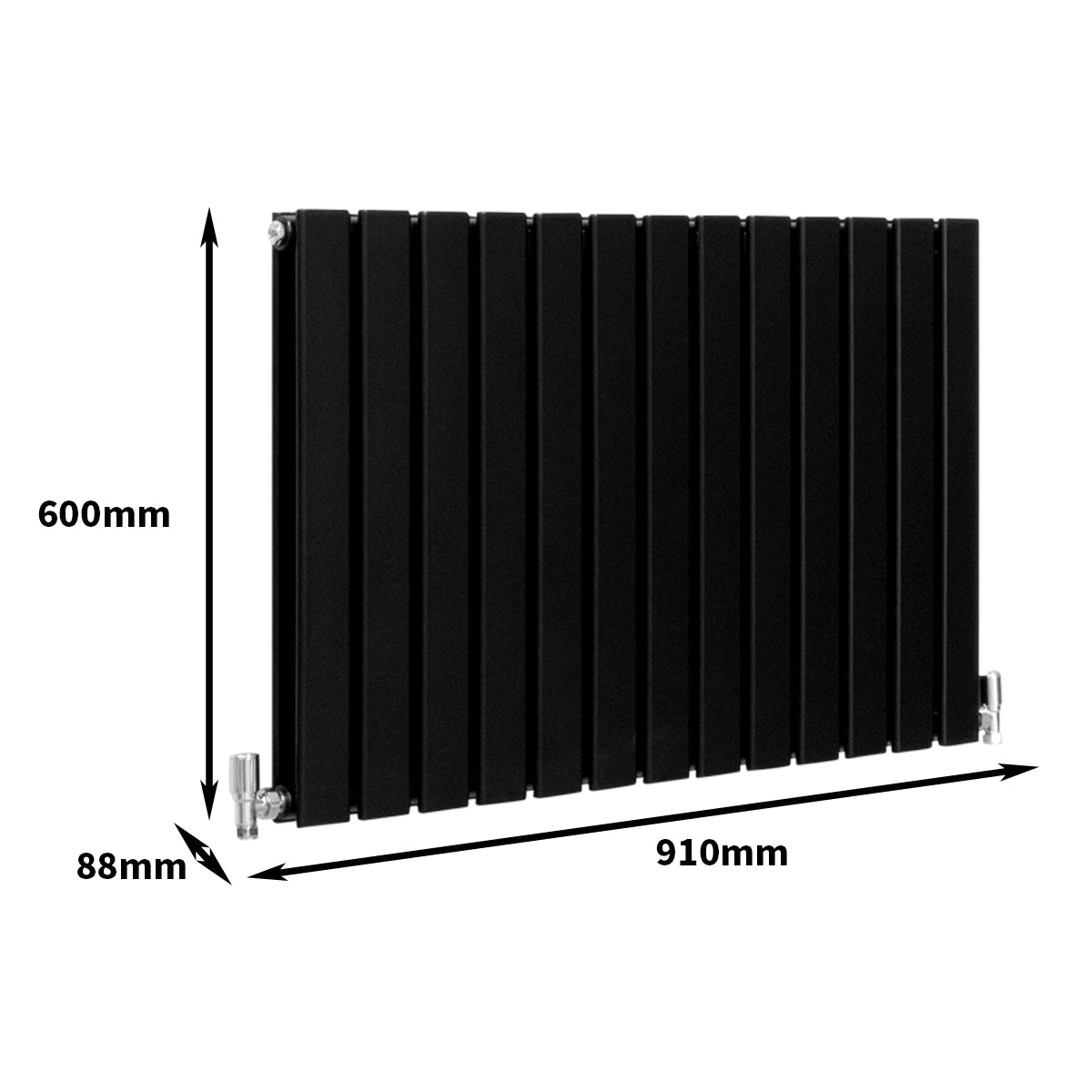 Radiateur Plat Noir Mat 60 cm x 91 cm