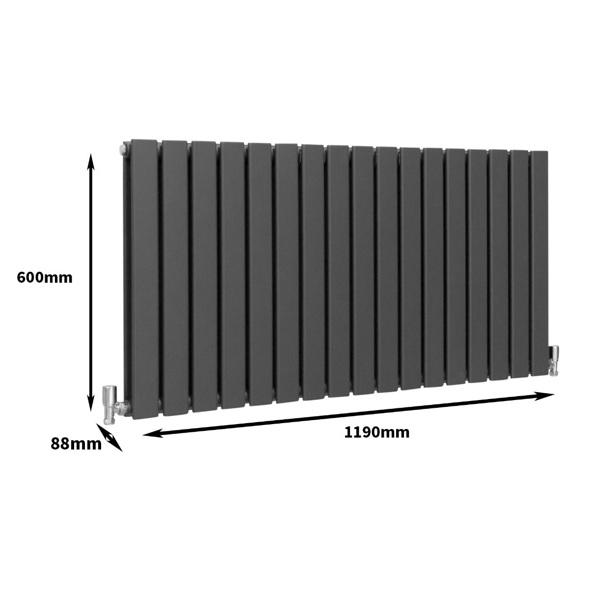 Radiateur Plat Gris Anthracite 60 cm x 119 cm