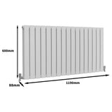 Radiateur Plat Blanc Brillant 60 cm x 119 cm