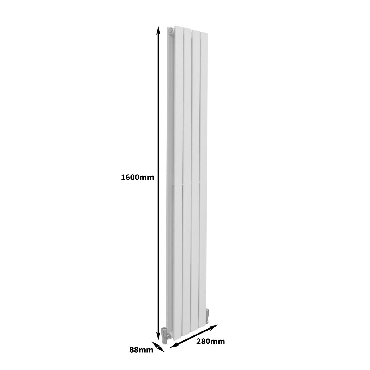 Radiateur Plat Blanc Brillant 160 cm x 28 cm