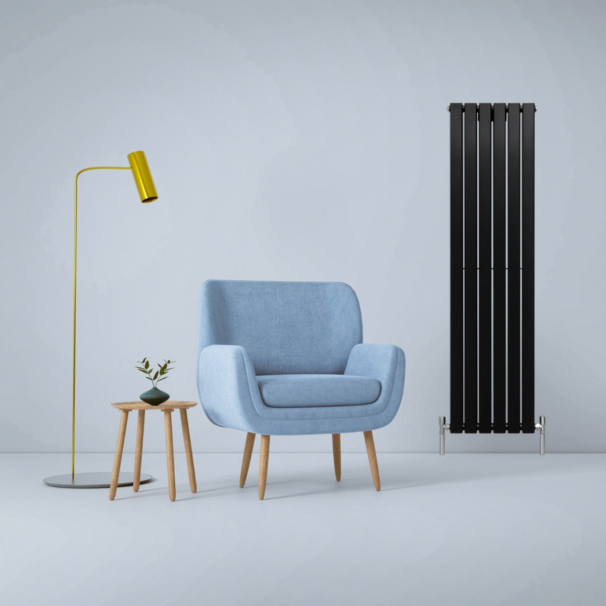 Radiateur Plat Noir Mat 160 cm x 42 cm