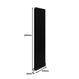 Radiateur Plat Noir Mat 160 cm x 42 cm