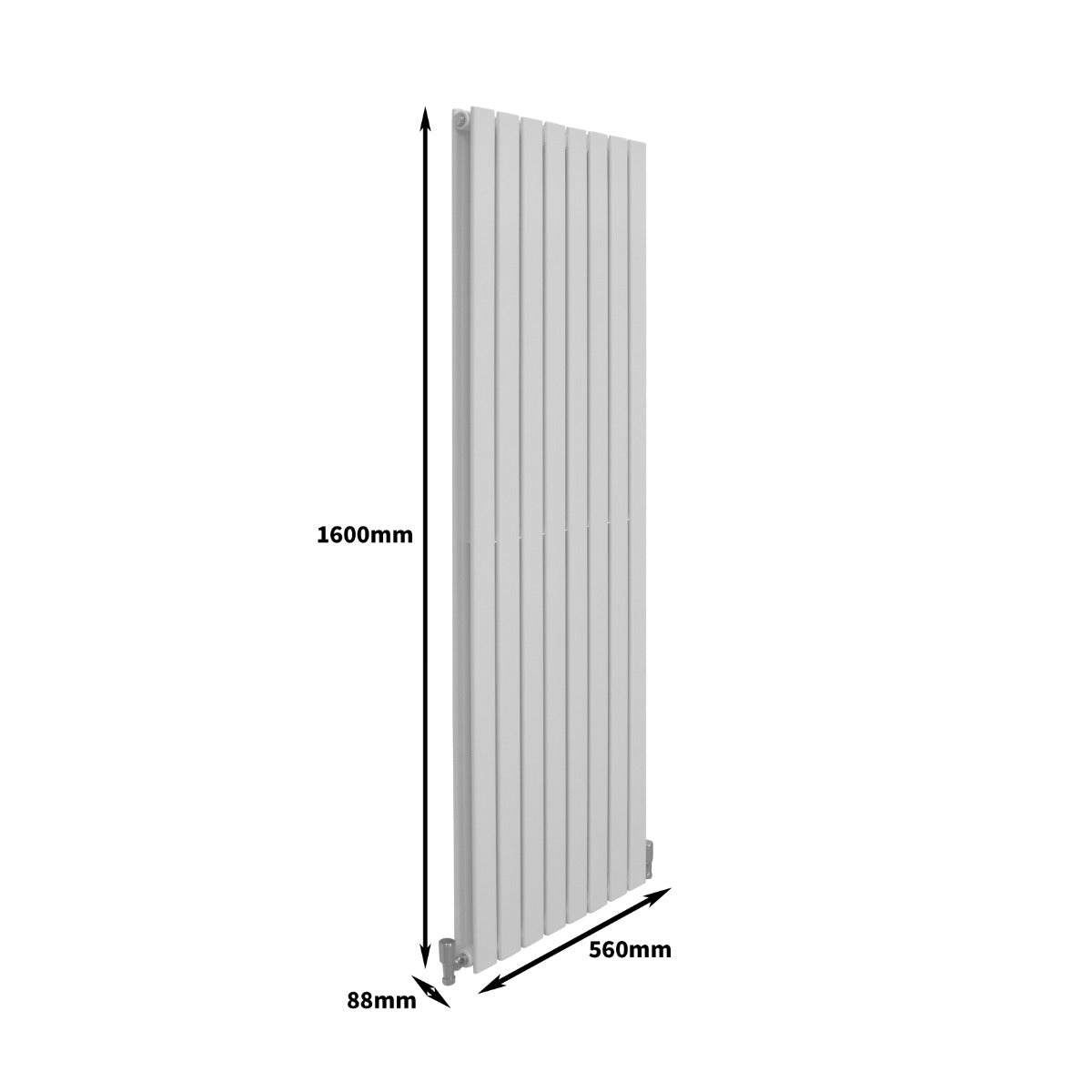 Radiateur Plat Blanc Brillant 160 cm x 56 cm