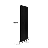 Radiateur Plat Noir Mat 160 cm x 56 cm