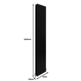 Radiateur Plat Noir Mat 180 cm x 42 cm