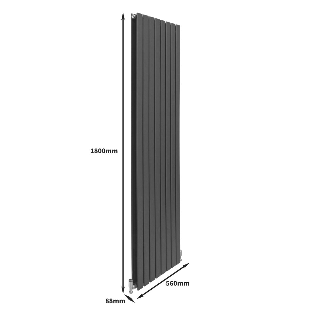 Radiateur Plat Gris Anthracite 180 cm x 56 cm