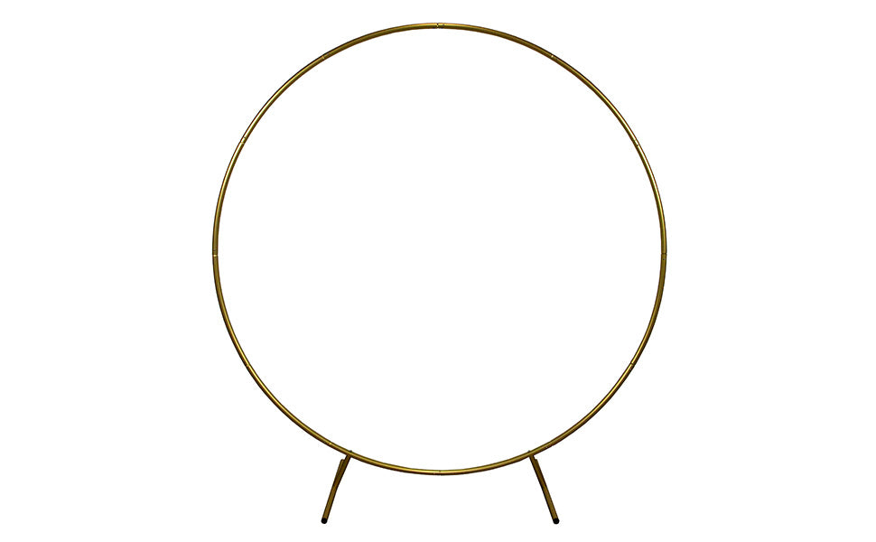 Décoration de Mariage - Combo Arche Circulaire Dorée & 2 Saule Pleureur Lumineux 240 cm Blanc Chaud