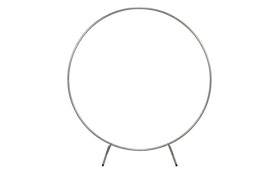 Décoration de Mariage - Combo Arche Circulaire Argentée  & 1 Saule Pleureur Lumineux 240 cm Blanc Chaud