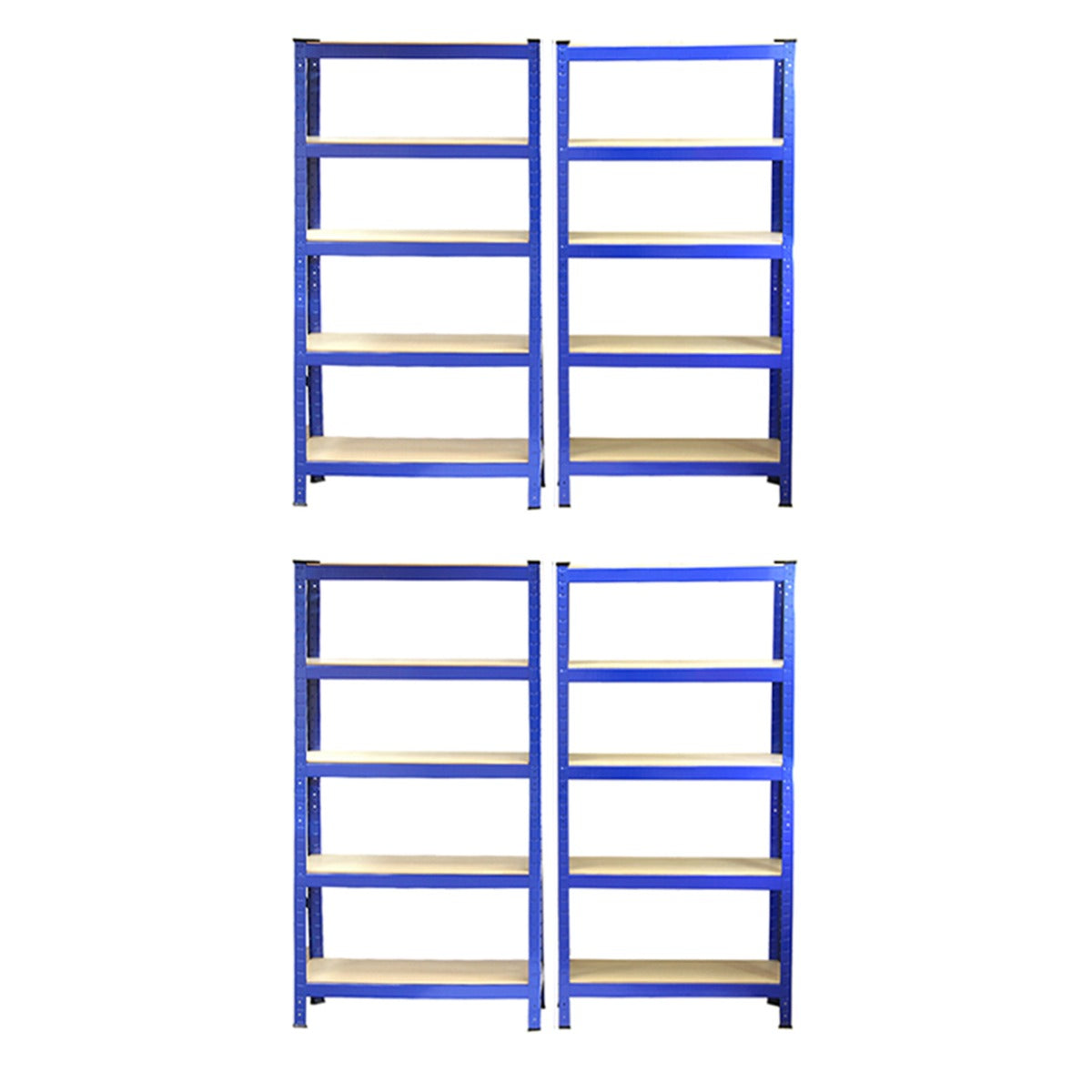 4 x Monster Racking T-Rax Rayonnage Étagère Robuste, Bleu, 75cm L, 30cm P