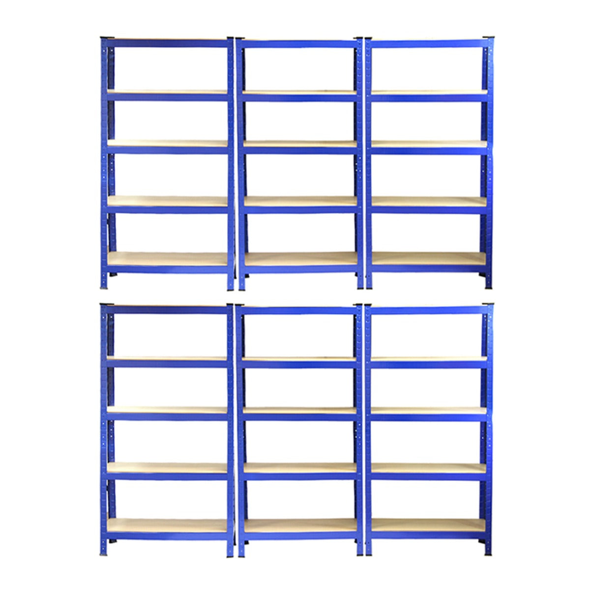 6 x Monster Racking T-Rax Rayonnage Étagère Robuste, Bleu, 75cm L, 30cm P