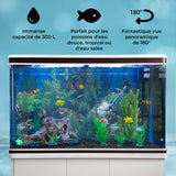 Aquarium Blanc avec Meuble de support Blanc assorti et Gravier Noir