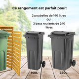 Cache Poubelle Double en Bois