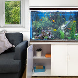 Aquarium Blanc avec Meuble de support Blanc assorti et Gravier Naturel