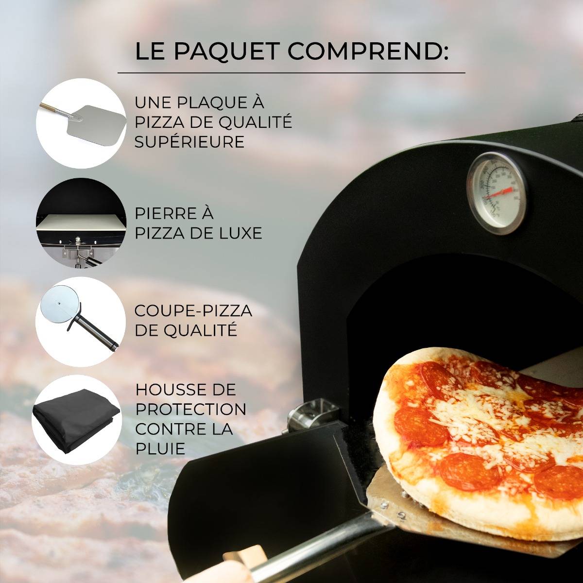 Four à Pizza d’Extérieur avec Housse Imperméable