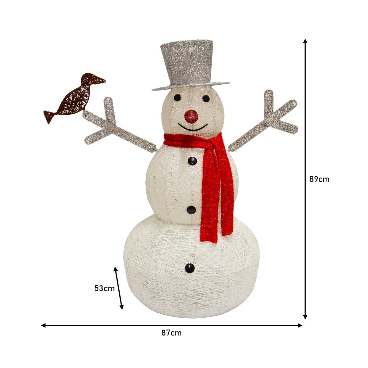 Bonhomme de Neige Lumineux LED Blanc Froid