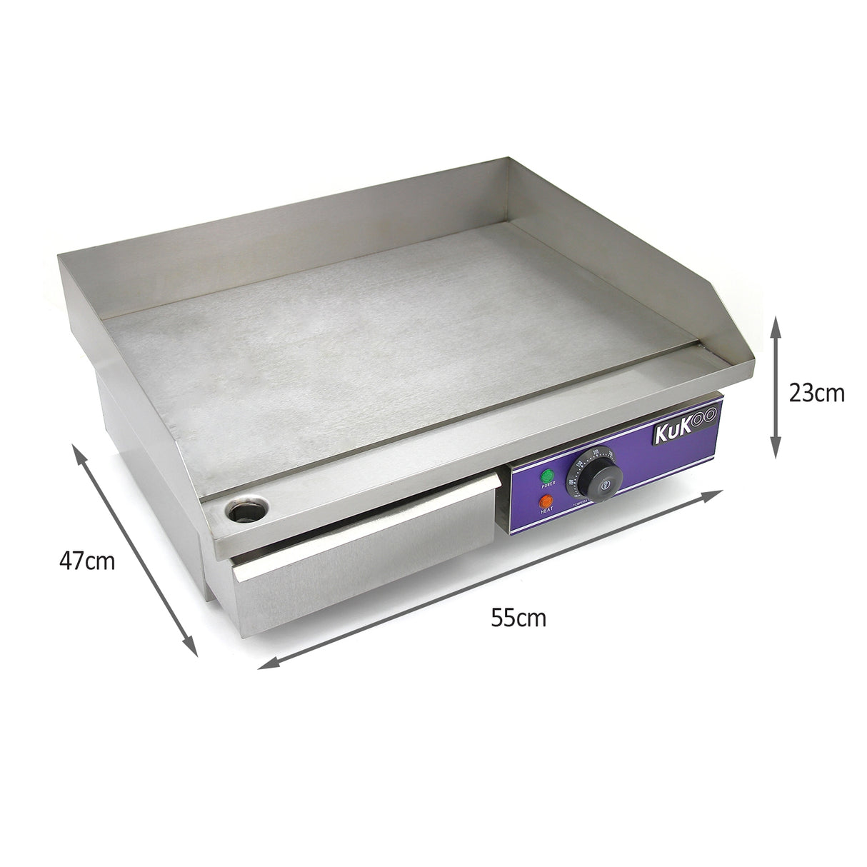 KuKoo Plaque de Cuisson Professionnelle Inox de 50cm