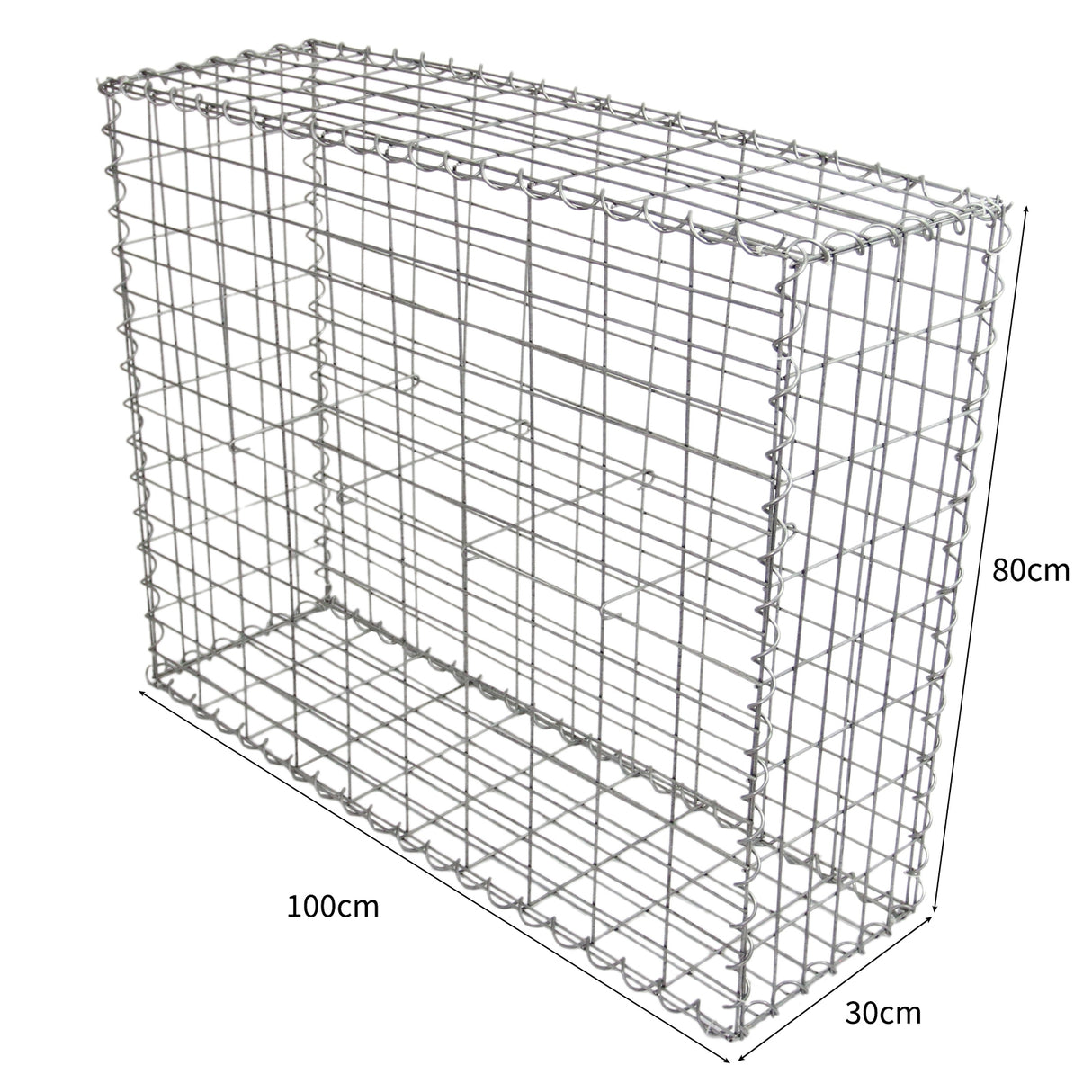 MonsterShop Lot de 2 Paniers de Gabions 100cm x 80cm x 30cm