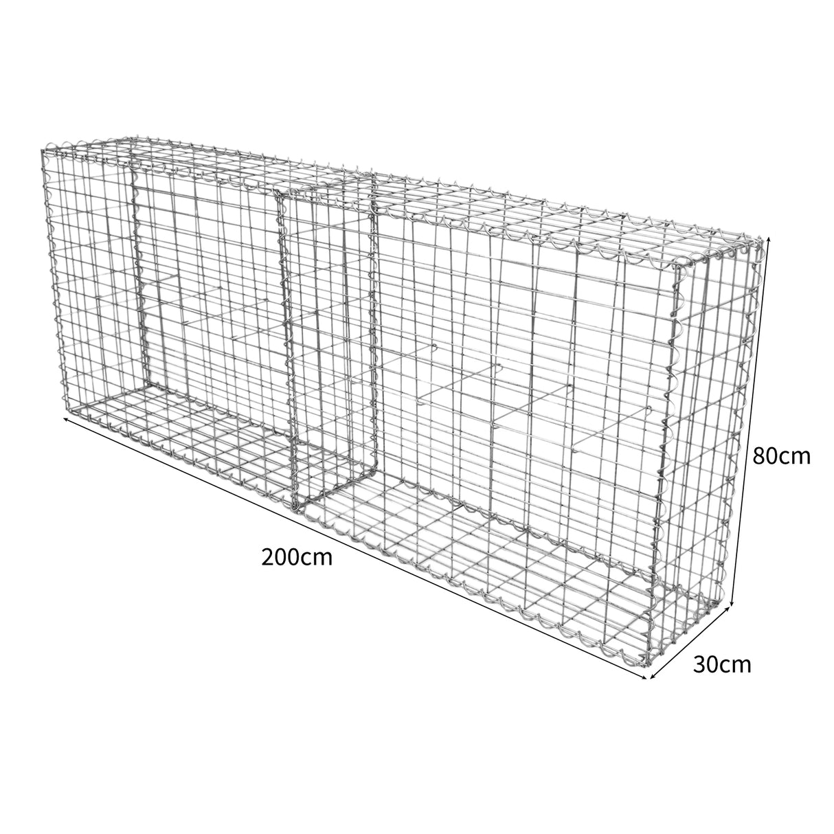 MonsterShop Lot de 2 Paniers de Gabions 100cm x 80cm x 30cm