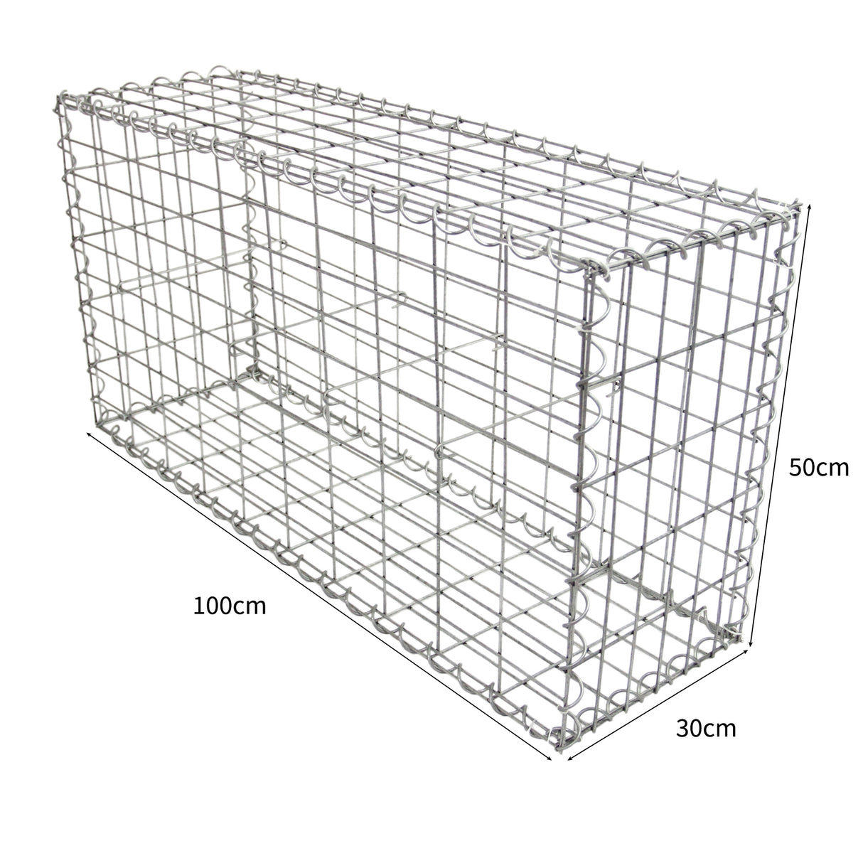 MonsterShop Lot de 6 Paniers de Gabions 100 x 50 x 30