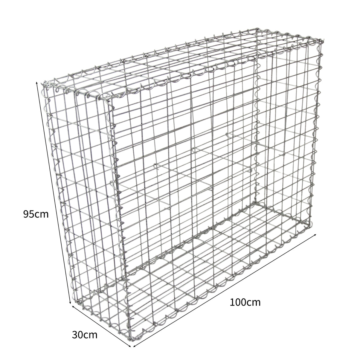 MonsterShop Lot de 4 Paniers de Gabions 100 x 95 x 30cm