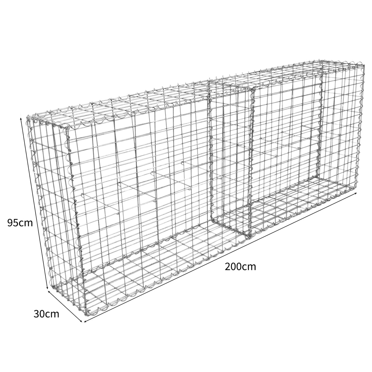 MonsterShop Lot de 4 Paniers de Gabions 100 x 95 x 30cm