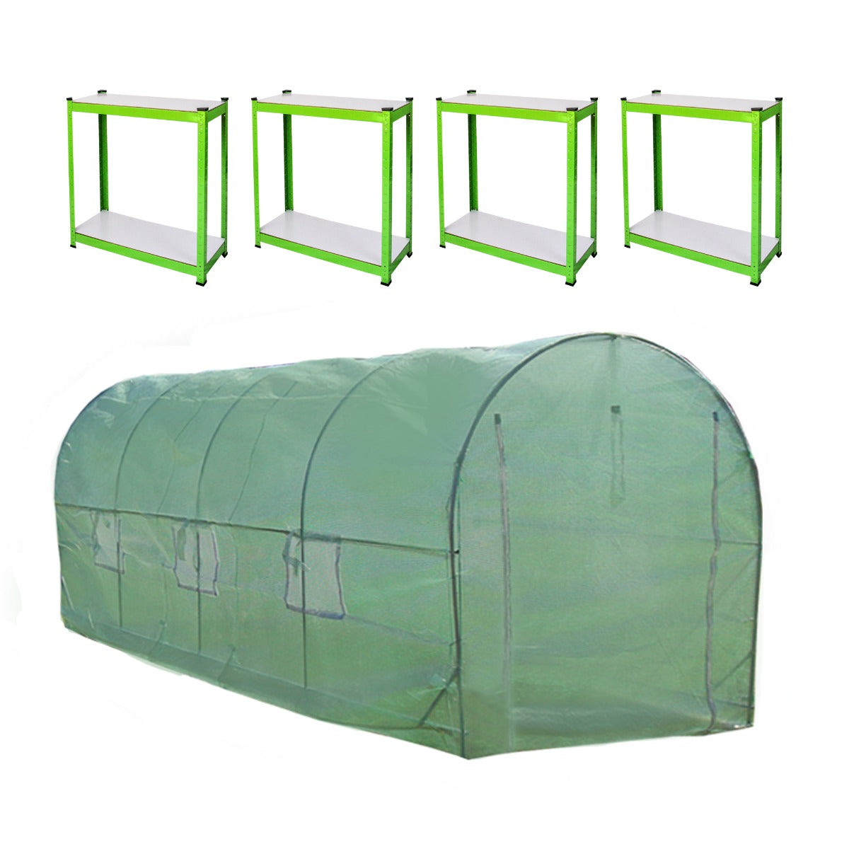 Serre Polytunnel 19mm 5m x 2m avec Étagères