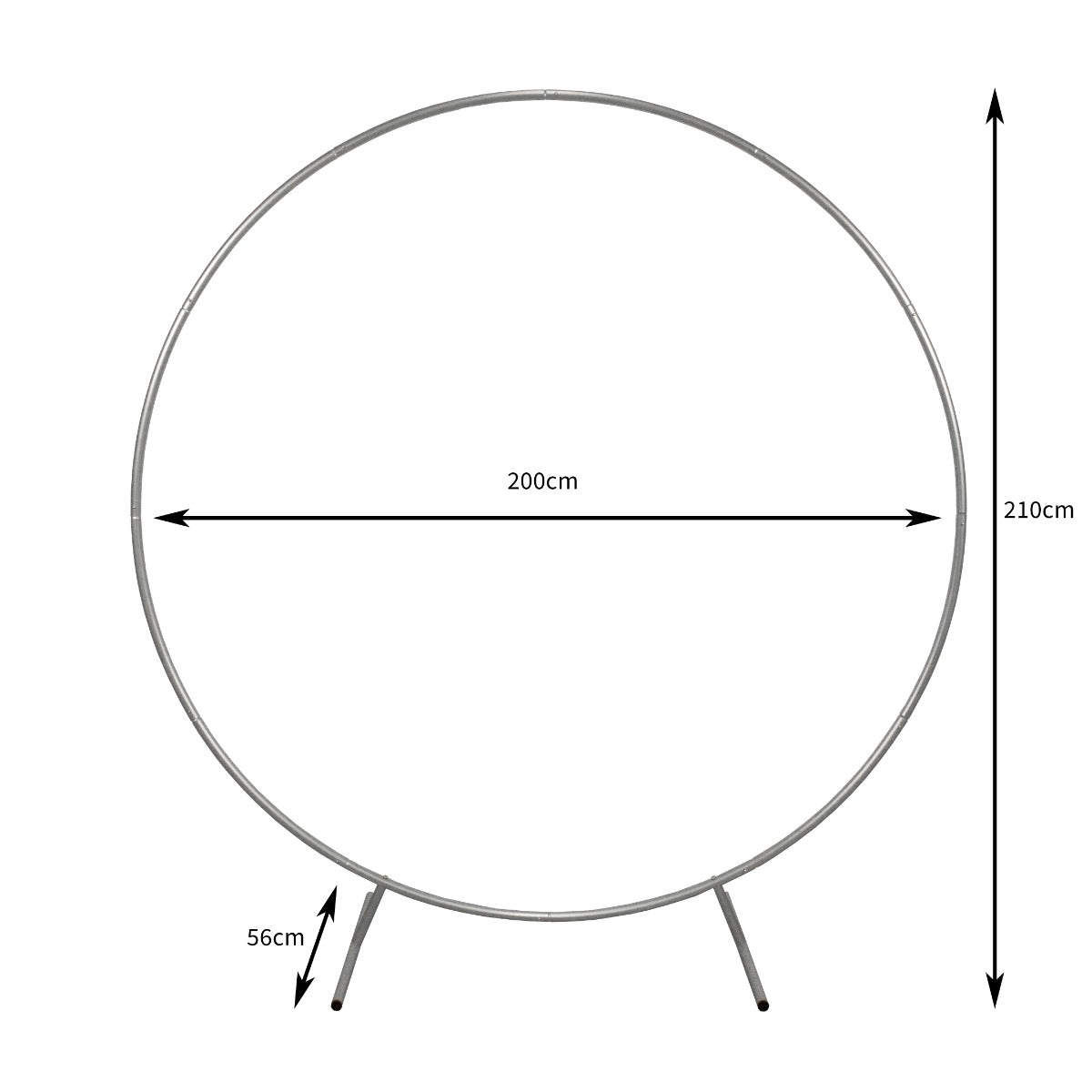 Décoration de Mariage - Combo Arche Circulaire Argentée  & 2 Saules Pleureur Lumineux 180 cm Blanc Chaud